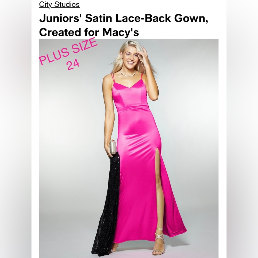 Hot pink city studios plus Sz 24-satin formal dress